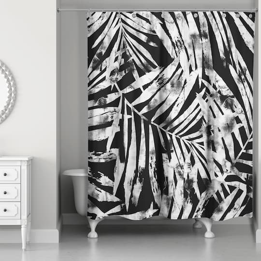 Tropical Leaves Shower Curtain